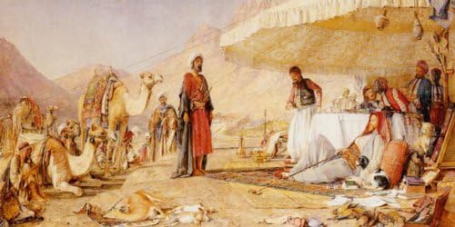 WONDERFULITEMS A Frank Encampment in The Desert of Mount Sinai 1842 by John Frederick Lewis Canvas Reproduction