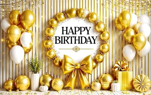 Image of Happy Birthday Theme Backdrop Banner 5x7 ft - Digital Print Cloth Background, Reusable Birthday Party Wall Decoration for Girls, Photo Booth & Stage Decor (BD 4)