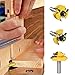 Helovmine Tongue and Groove Router Bit Tool Set 3 Teeth Adjustable T Shape Wood Milling 1/2 Inch Shank with 45°Lock Miter Bit 1/2 Inch Shank for Router Table /Base Router/Kitchen/Bathroom - Pack of 3