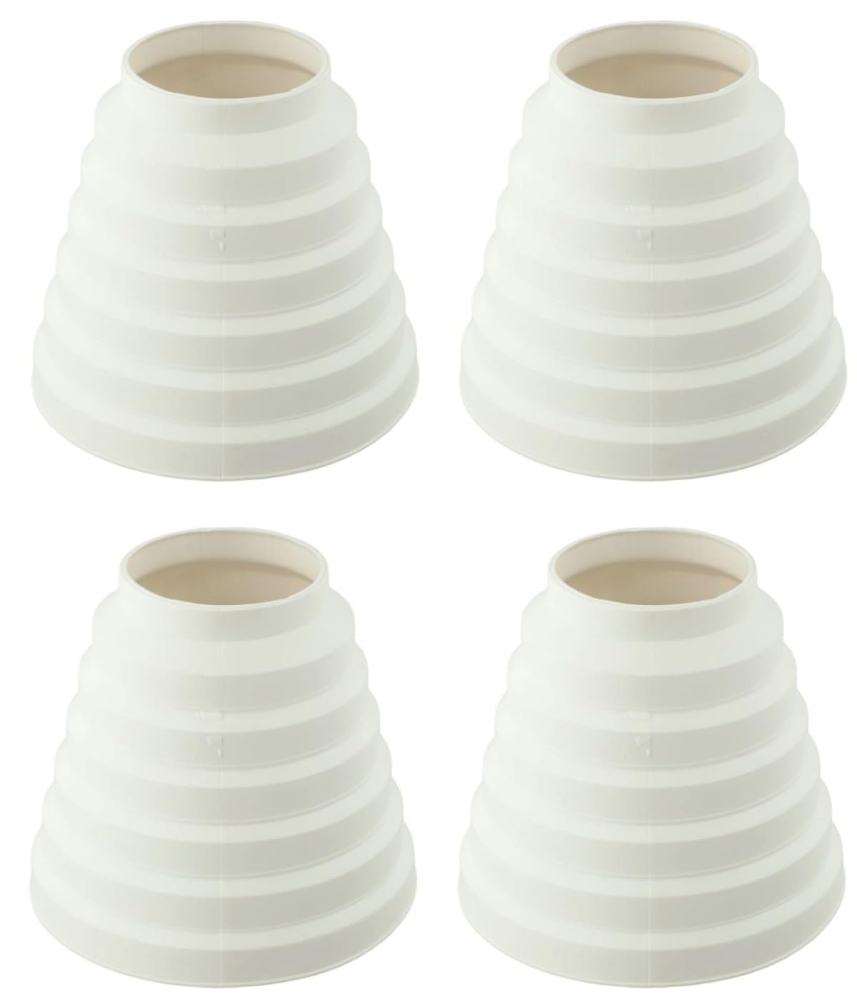 Ovhdriac Duct Reducer Exhaust Fan, Reducing Connector, Diameter 80, 100, 130, 140, 150 Mm, Pvc Reducer, Ventilation Duct Fan, White, Pack Of 4