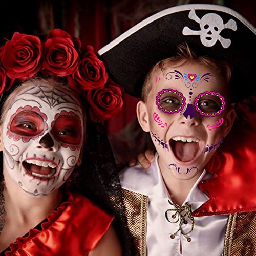 QINGHUAI Adesivi per Tatuaggi Faccia di Halloween