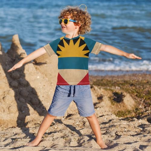 Aflyko Patriot Kid Rashguard Shirt Antigua and Barbuda Flag Boys Girls Swimsuit Top4