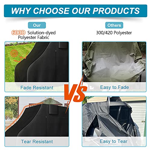 Zenicham Golf Cart Cover - 600D Fade & Tear Resistant Club Car Cover, Waterproof & Uv-Proof Club Car Cover With Reflective Strips Universal Fits For Most 4 Passenger/2 Passenger, Golf Car Rain Cover #TOP1