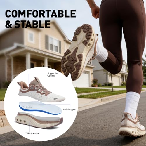 Image of Women's Arch Support Walking Shoes - Cushioned Lightweight Orthopedic Slip on Sneakers Breathable Non Slip Athletic Shoe for Running Gym Workout Daily Wear