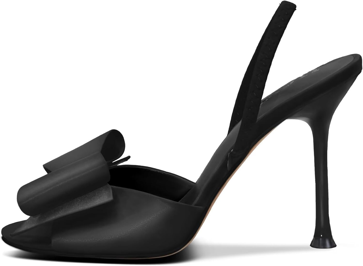 Satin High Heels Slingback Open Toe Mules Sandals Bow Stiletto Sexy Heels Comfortable Wedding Party Shoes - Image 4
