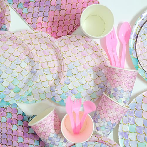 Mermaid Birthday Decorations Complete Kit - Banner, Balloons, Backdrop & Cake Toppers For Girls Party Underwater Party Decor