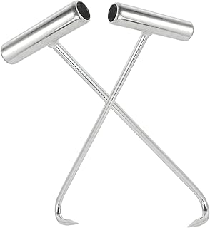 OUNONA 2pcs Manhole Cover Lifting Tool Iron Manhole Cover Hook Shutter Manhole Lifting Tool Bacon Hanger Lifter Hook Iron Manhole Hook Drain Grate Hook Hitch Duty Jack Wooden