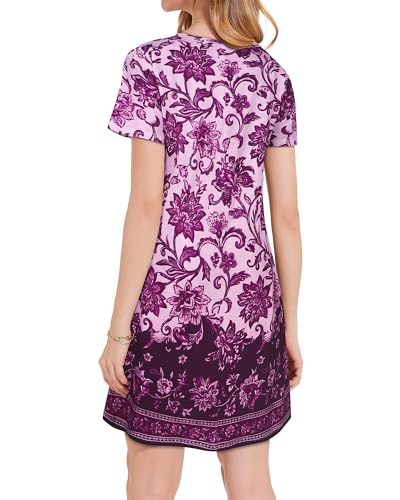 Image of JOLIGAL Summer Dresses for Women Casual Short Sleeve Sundress Scoop Neck Beach T Shirt Dress with Pockets 2026