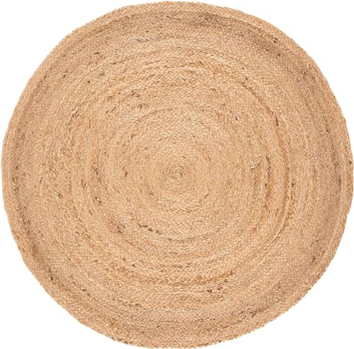 Jaipur Handloom Hand Braided Ivory Round Jute Rug Round Area Rug Scalloped Rug for Farmhouse, Living Room, Dining Room, Kitchen (Beige Round Rug, 11 Feet Round (132 x 132 Inches)) - Image 6