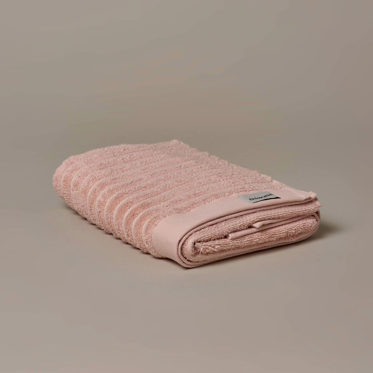 Misona Blush Pink 100% Organic Cotton Bath Towel 70 X 125Cm – Luxury Heavyweight 650Gsm Ribbed Bathroom Towels (Blush Pink)