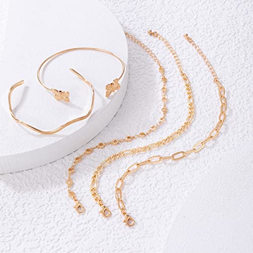 Gold-Plated Stackable Bracelet Set (CT-BNGB-49165)