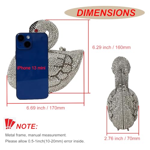 Image of Elegant Swan Evening Purse Animal Crystal Clutch Women Minaudiere Handbag Party Luxury Rhinestone Bag | Animal Crystal