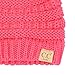 C.C Babies' Winter Knit Plain Cuff Skull Cap Beanie Hat, Solid Candy Pink