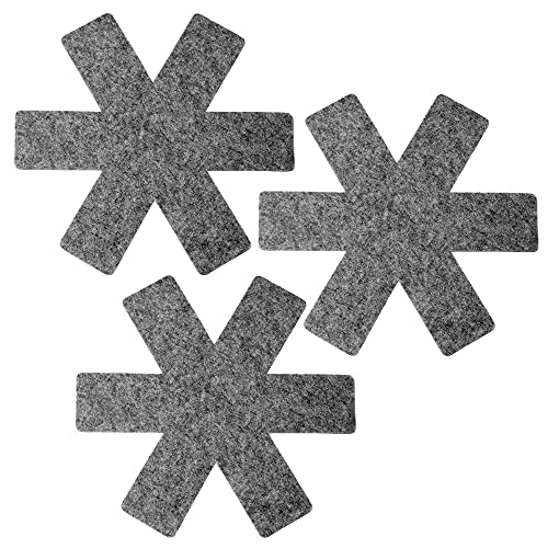 Set 3 Protector Textil De Sartenes Y Ollas, Tela Gris, Evita Rayaduras En Sartenes Y Ollas Antiadherentes Gris - Magefesa En Oferta Vitrinor Set De 3 Protectores De Menaje, Tela Antideslizante, En Gris, Inducción Y Lavavajillas, Mg023