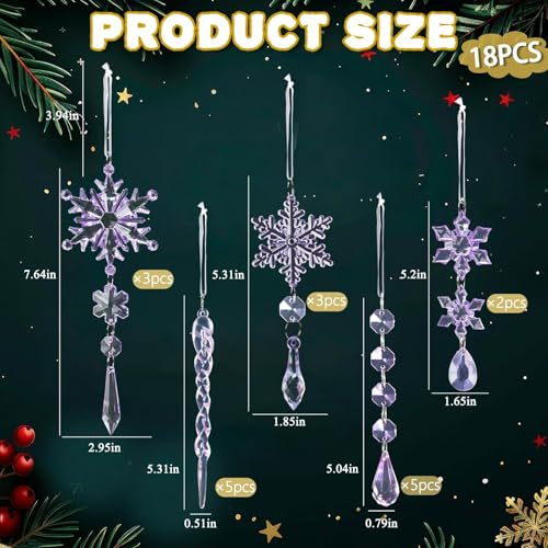 Image of Crystal Ornaments for Christmas Tree Winter Wonderland Decorations