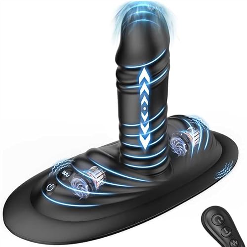 Prostate Massager Anal Dildo Anal Toys, BEISAR Grinder Butt Plug Male Sex Toys for Men Women Sex Toy Adult Toys 9 Vibrating 3 Thrust, Anal Plug G Spot Vibrator Ride Anal Beads Strapless Strap-On Dildo - Thrusting Vibrating Strap-On Dildo