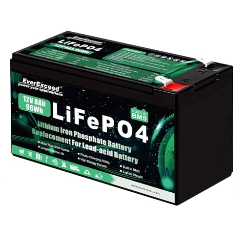 Batería Lifepo4 de 12V 8Ah con más de 3000 Ciclos Profundos Bateria Litio 12V Para Energía...
