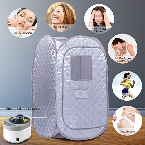 Smartmak Portable Sauna Tent, Foldable One Person Full Body Spa for Detox Therapy Without Steamer - Grey - Image 5