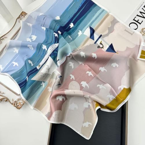 100% Mulberry Silk Neck Scarf 21"x21" Women's Small Square Scarfs Neckerchief Silk Headscarf with Gift Packed2