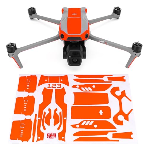 WRAPGRADE Skin Decal Sticker Accent Color Compatible with DJI Air 3S (Neon Orange)
