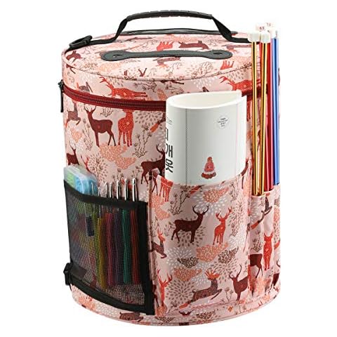 KOKNIT Yarn Storage Bag, Knitting & Crochet Organizer for Protect Yarn and Prevent Tangling, Large Craft Supplies Bag with Adjustable Shoulder Strap Cover