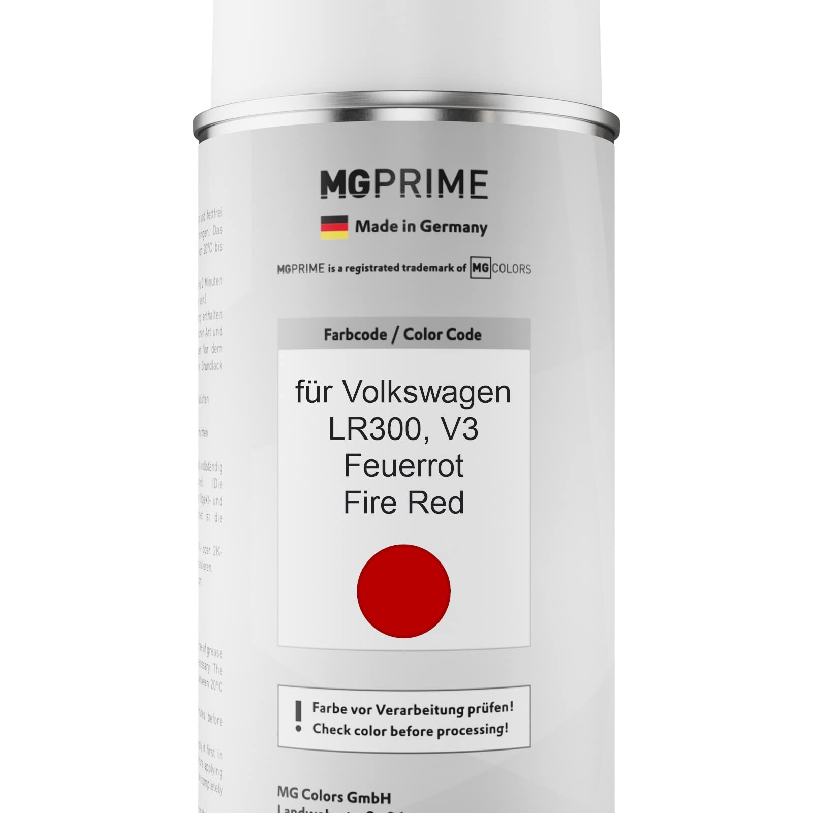 MG PRIME Lakier samochodowy w sprayu do Volkswagen LR300 / V3 Feuerrot +2K