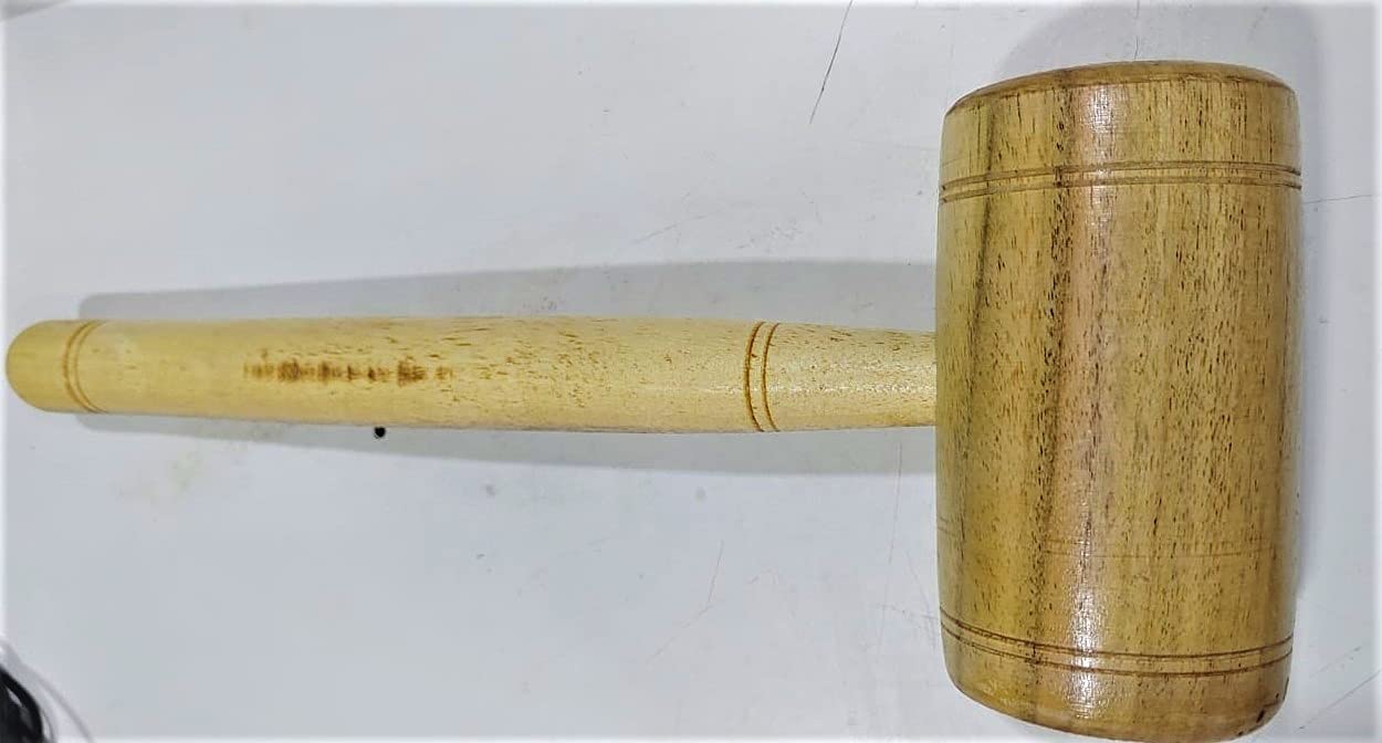 FTE Large 400 Grams Wooden Mallet/Hammer Size 32x15x6cm for Workshop/Dent Removal/Carpentry Work/Jewelry Work/Camping/Leather Craft Carving and DIY Works