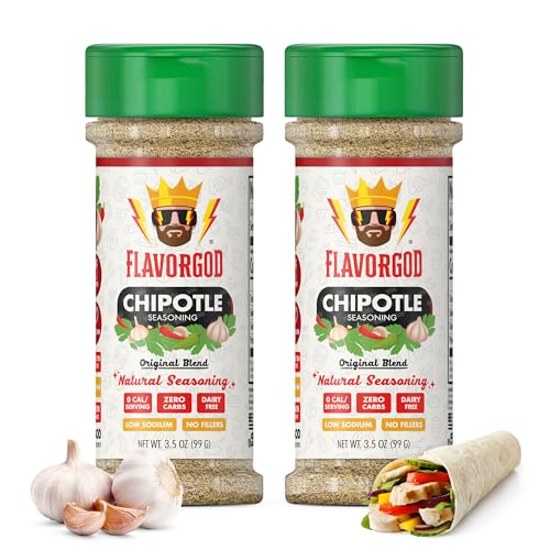 Image of Chipotle Seasoning Mix, 2 Bottles by Flavor God - Premium All Natural & Healthy Spice Blend for Grilling Chicken, Beef, Seafood, & Vegetables - Kosher, Gluten-Free, Dairy-Free, Vegan, Keto Friendly