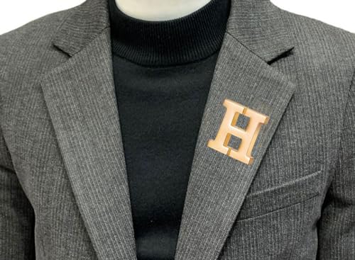 Image of vmcoatdu A-Z Initial Pins 26 Letters Pins 18K Gold Plated and Silver Tone Metal Brooch Breastpin Badge