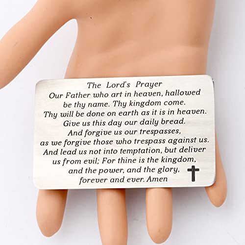 WUSUANED The Lord's Prayer Wallet Card Bible Verse Jewelry Our Father Who Art in Heaven Jewelry Religious Gift For Christian Believer2