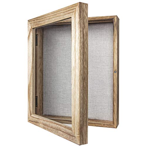 Y&ME Shadow Box Frame with Linen Back, 8x10 inch Black Shadow Box Frame Display Case, Perfect for Display Memorabilia Awards Medals Photos Memory Box (Rustic Brown)