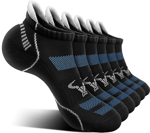 Image of BULLIANT Men Running Ankle Socks 6Pack-Cushioned Support-Low Cut No Show