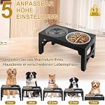 3-in-1 Hundenapf Erhöht mit Futternapf, Wassernapf Hund ohne Sabbern, Antischlingnapf Hunde, 5 Höhen Einstellbar Rhöhter Hundenapf, Faltbar Futternapf Hund Erhöht, Schwarz – Bild 2