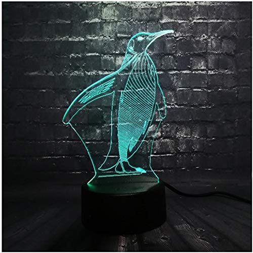 Pinguino Led 3D Lampada da Notte Scrivania Tavolo