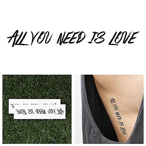 Tattify Beatles Lyrics Temporary Tattoo - Love Love Love (Set of 2)