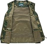 Kamizelki Szybkoschnąca kamizelka z siatką i wieloma torbami do wędkowania. Ponadgabarytowa kamizelka męska(Khaki,6XL)