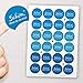 48x Schön, dass du da bist Aufkleber BLAU, TÜRKIS - Sticker zur Gestaltung von Hochzeit oder Familienfeier - ideal zur Tischdeko oder Dekoration von Gastgeschenken - 4cm rund, mattes Papier