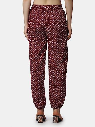 Image of POPWINGS Casual Printed Joggers for Summer || Stylish Women Joggers for Summer || Loose-Fit Pull On Joggers for Women || Women Joggers Pants for Summer