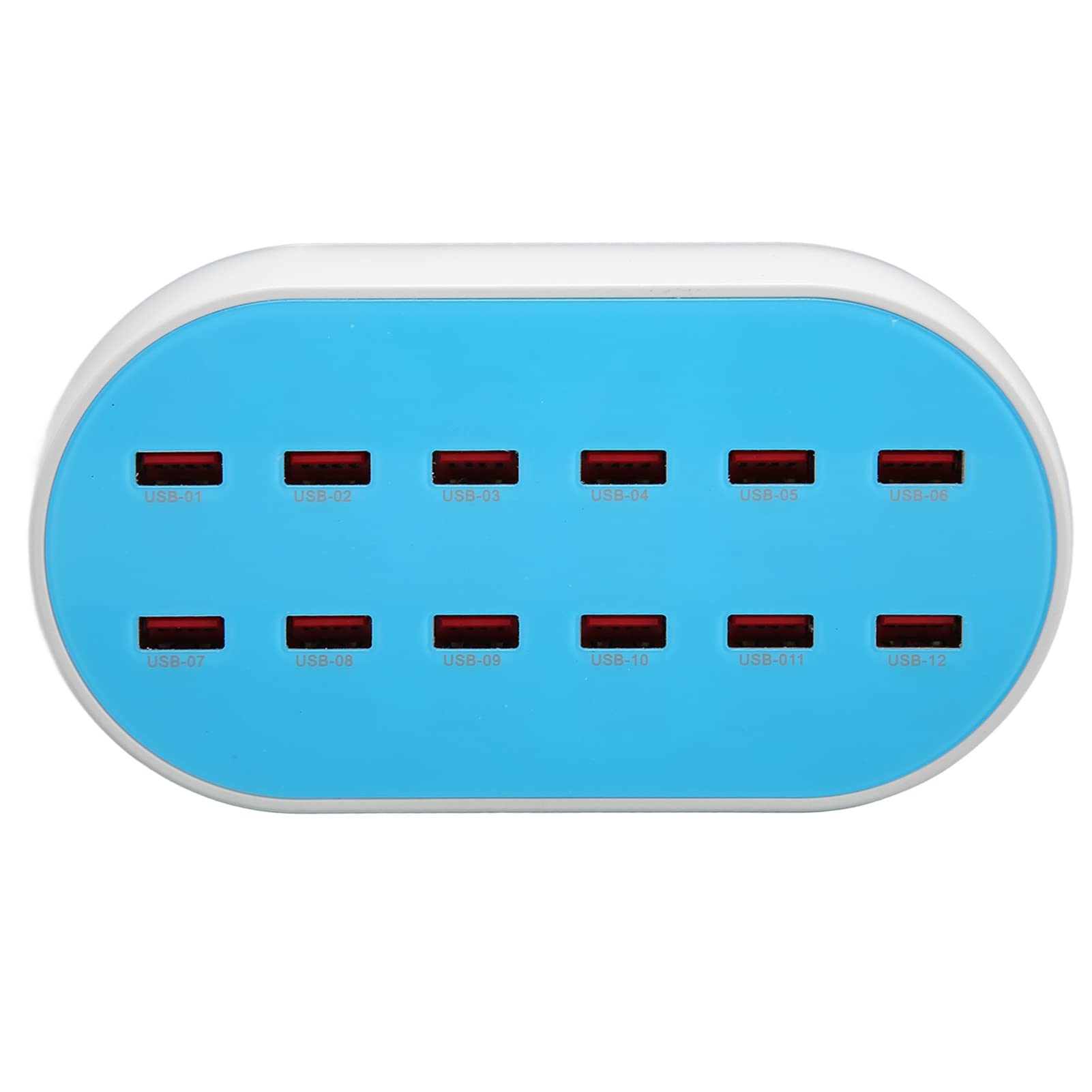 Caricabatterie USB, 120 W 12 Porte Controllo Corrente Stabile in Tempo Reale Carica Rapida 100‑240 V Stazione di Ricarica USB per Telefono per Casa (Spina UE)