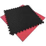 Artatami® Tatami Puzzle 1x1x40 mm Rojo - Negro【1 Unidad】 Profesional Alta Densidad EVA – Tatami 4 cm para Judo, BJJ, MMA y Lucha – Suelo Artes Marciales Antideslizante Premium
