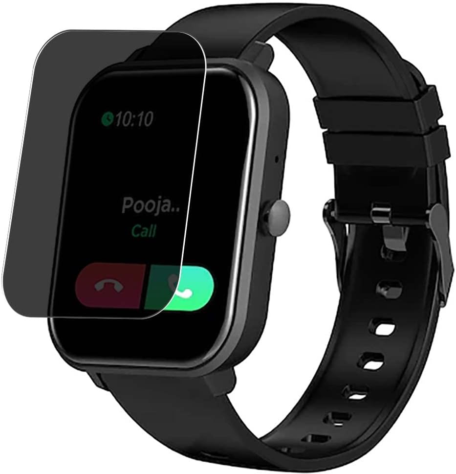 Synvy Privacy Screen Protector Film, compatible with Ptron Force X11 Smartwatch Smart Watch Anti Spy Guard Sticker [ Not Tempered Glass Protectors ], Black