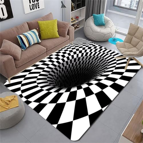 Tapis moderne noir et blanc 160x230 moquette sol isolation phonique - 2