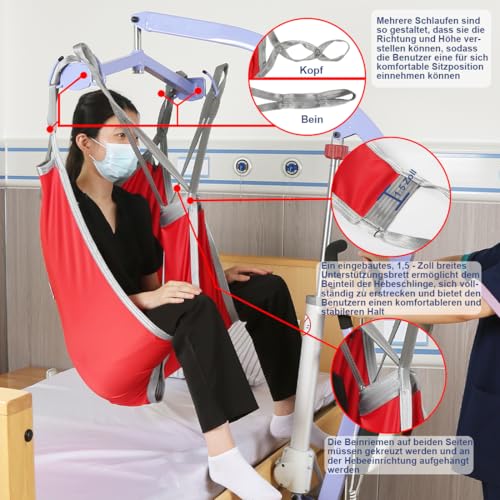 EZ Assistive Patientenlifter Hebegurt,Hebegurt für den Toilettengang mit geteiltem Bein U-Schlinge für Transferschlingen, 500 lbs Gewichtskapazität (mittel)
