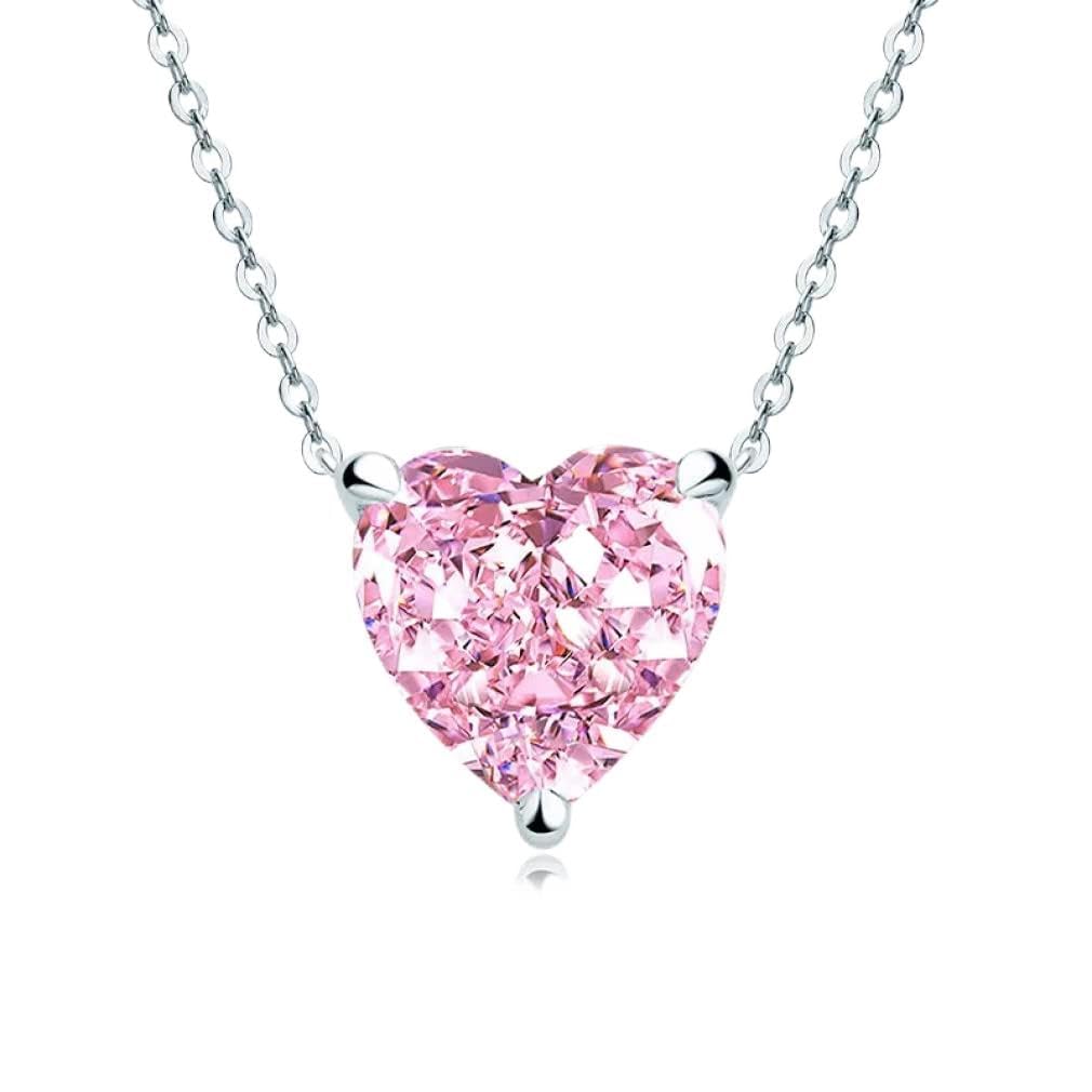 Collier cœur rose en argent sterling 925 le cadeau de mariage idéal