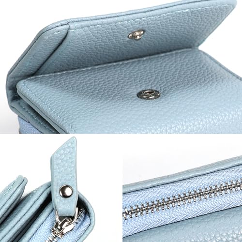 Leather Women Wallet, Fashion Small Zipper Coin Purse, Cow Leather Purse RFID Card Money Bag Gift For Women 7