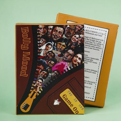 Image of Bollymood Bollywood Party Game | 2-in-1 Dumb Charades & Movie Quiz Card Game | Gift for Birthdays, Parties & Family Fun | 2-8 Players | Age 10+, 55 Cards