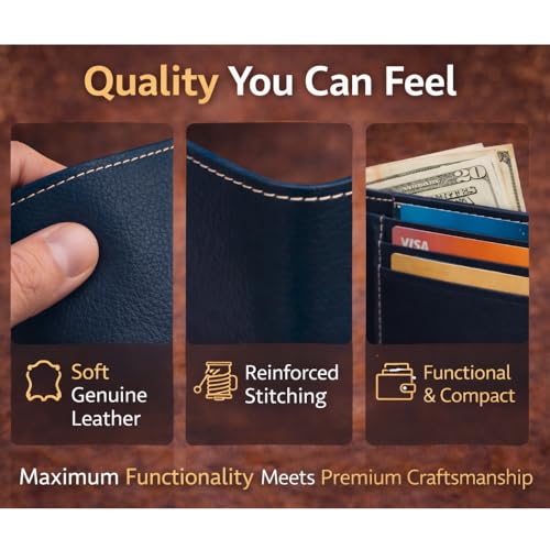 Image of Gift For Special Leather Wallet for Him - Men's Purse - Husband Father Wallet Purse Gift - Wallet for Brother
