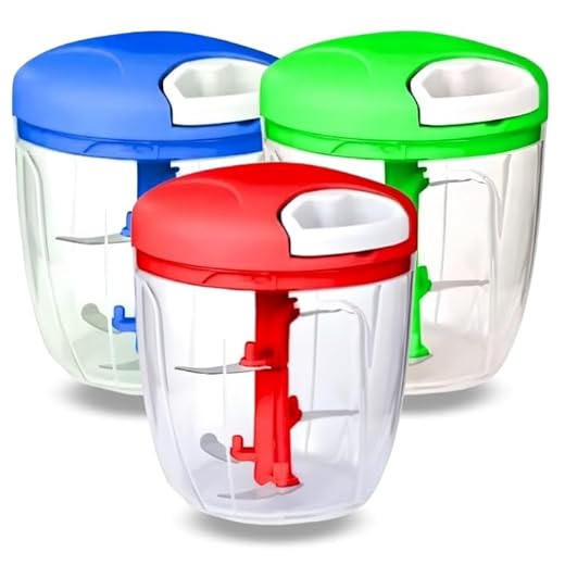 Processador De Alimentos Manual Grande 5 Lâminas Inox 900ml Triturador Multiprocessador