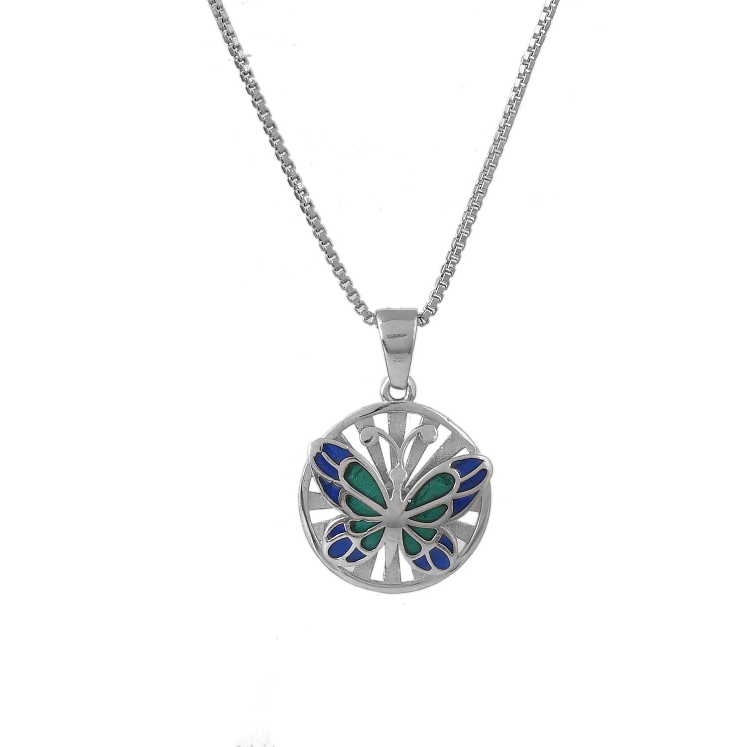 Tropical Wildlife Vibrant Butterfly Sterling Silver Pendant For Women|925 Sterling Silver|Precious|Daily Wear|Gift For Women-image-48