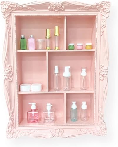 Estantes flotantes de pared rosa con tallado hecho a mano, estante de pared de madera estilo francés para sala de estar, dormitorio, cocina, oficina